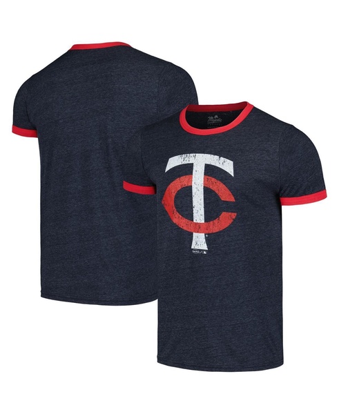 Men's Navy Minnesota Twins Ringer Tri-Blend T-Shirt