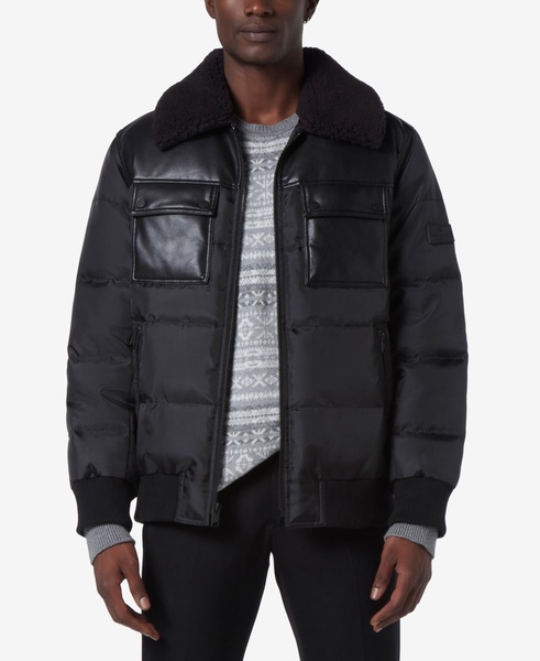 Men's Beaumont Aviator Puffer with Faux Leather Trim