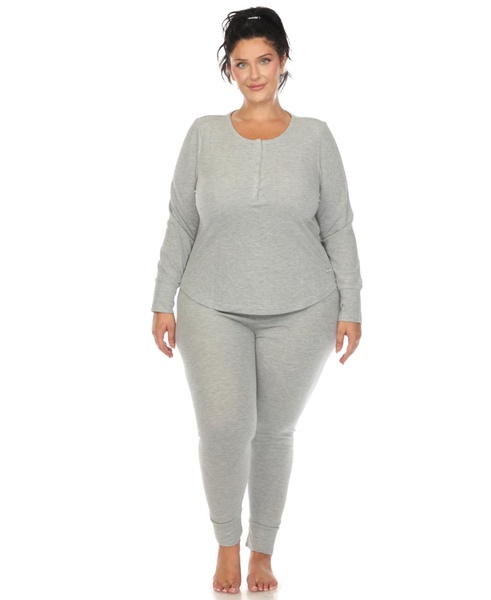 Plus Size Waffle Pajama Set