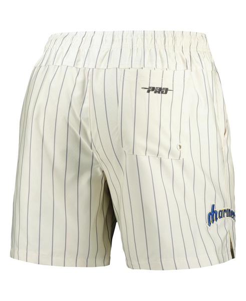 Men's Cream Seattle Mariners Pinstripe Retro Classic Woven Shorts