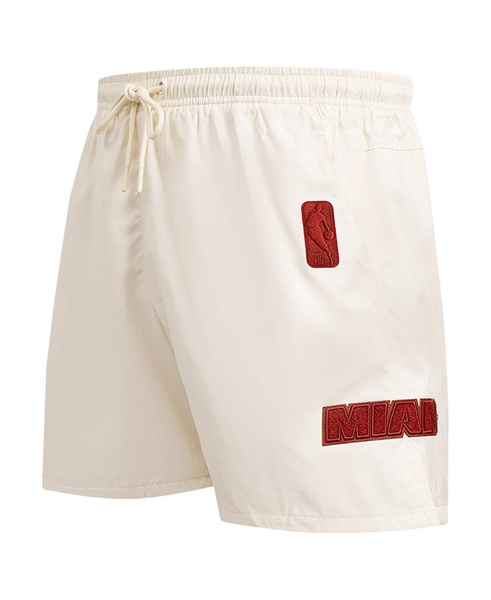 Men's Cream Miami Heat Triple Tonal Woven Shorts