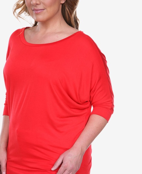 Plus Size Bat Sleeve Tunic Top