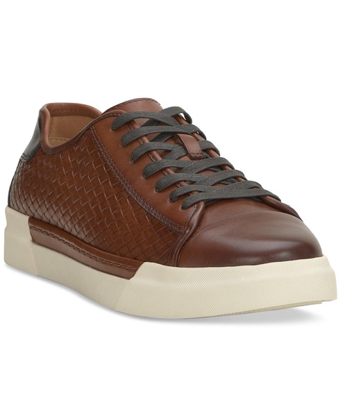 Men's Raigan Leather Low-Top Woven Sneaker