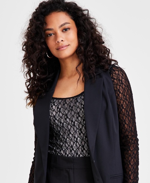 Petite Button-Front Sleeveless Blazer, Created for Macy's