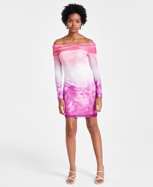 Women's Ombré Mesh Off-The-Shoulder Dress, Created for Macy's