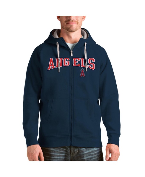 Men's Navy Los Angeles Angels Team Logo Victory Full-Zip Hoodie