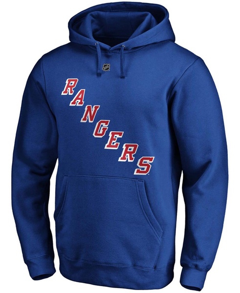 Men's Artemi Panarin Blue New York Rangers Authentic Stack Player Name and Number Pullover Hoodie