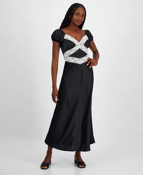 Women's Contrast-Lace Maxi Dress, Exclusively at Macy's