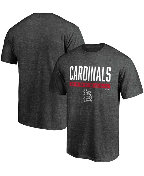 Men's Big and Tall Charcoal St. Louis Cardinals Win Stripe T-shirt