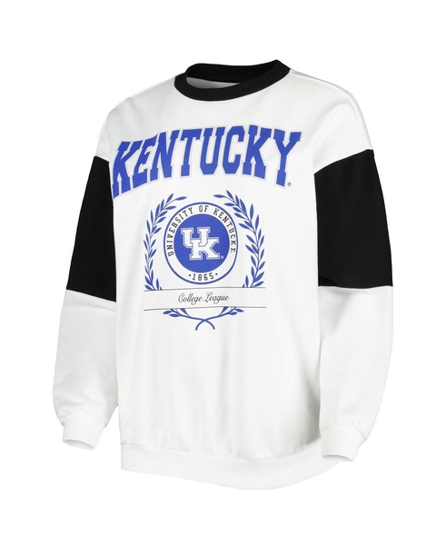 Women's White Kentucky Wildcats It's A Vibe Dolman Pullover Sweatshirt