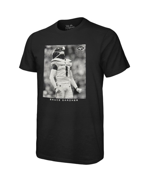 Men's Threads Sauce Gardner Black New York Jets Oversized Player Image T-shirt