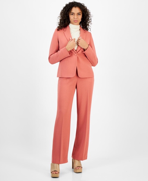 Women's Textured Crepe Single-Button Notched-Collar Blazer, Created for Macy's