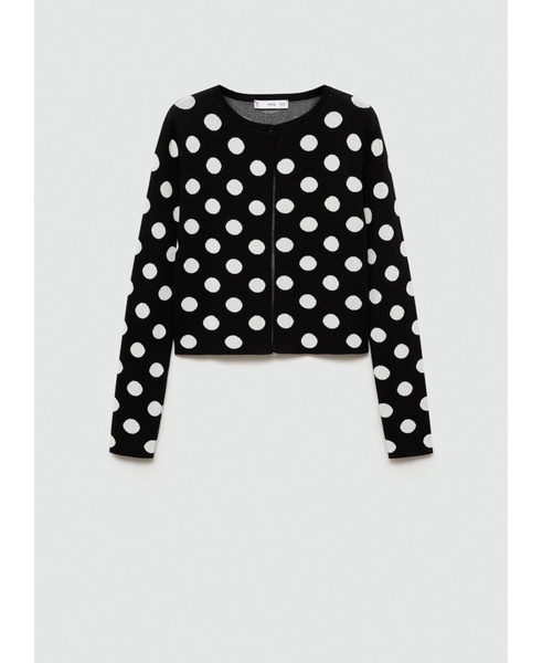 Women's Polka-Dot Knitted Cardigan Sweater