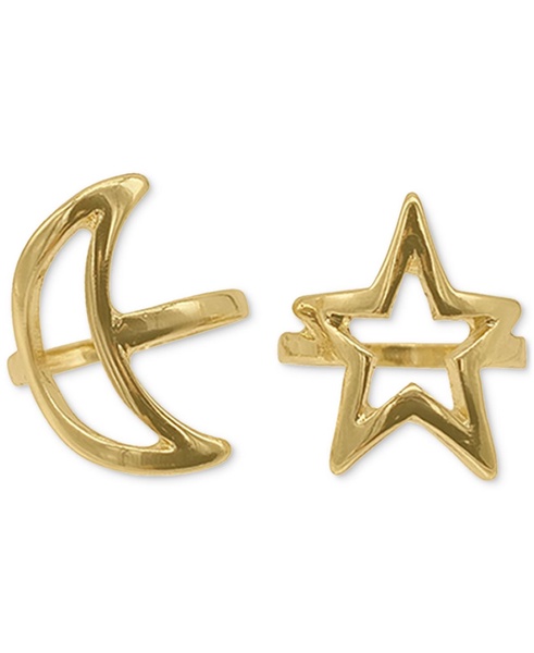 Gold-Tone Moon & Star Ring Set