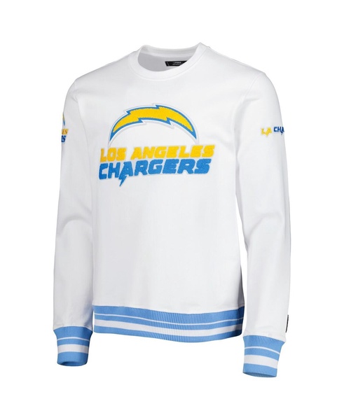 Men's LA Chargers White Mash Up Pullover Sweatshirt