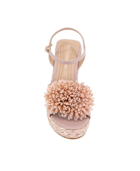 Women's Erika Raffia Flower Wedge Sandals