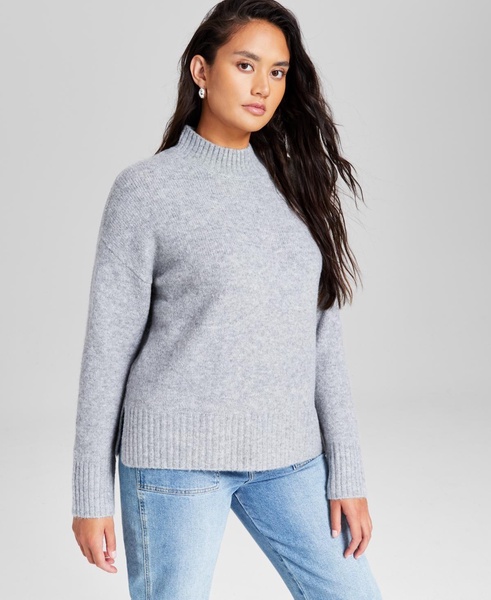 Women's Mock-Neck Long-Sleeves Tunic Sweater, Created for Macy's 