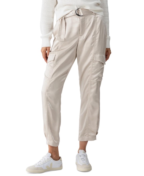 Women's High-Shine Belted Cargo Pants