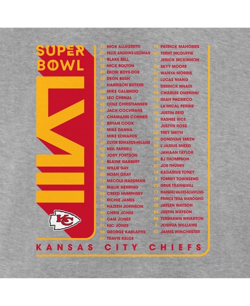 Men's Heather Charcoal Kansas City Chiefs Super Bowl Bound Roster T-shirt