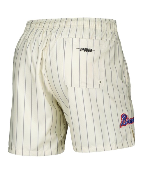 Men's Cream Atlanta Braves Pinstripe Retro Classic Woven Shorts