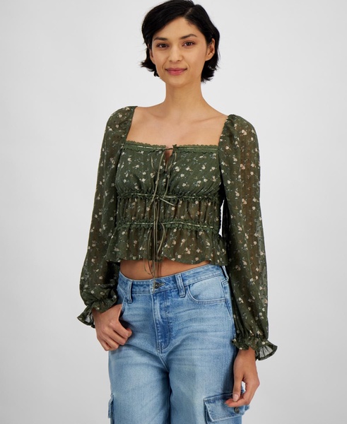 Women's Tie-Front Woven Top, Exclusively at Macy's