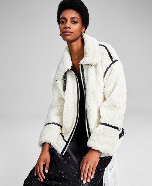 Women's Sherpa Fleece Zip-Front Jacket, Created for Macy's