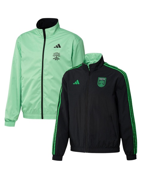 Men's Black and Green Austin FC 2023 On-Field Anthem Full-Zip Reversible Team Jacket