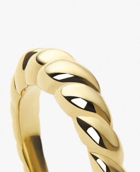 - Gold Twist Ring - Rope Slim