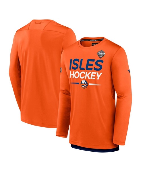 Men's Orange New York Islanders 2024 NHL Stadium Series Authentic Pro Long Sleeve Tech T-shirt