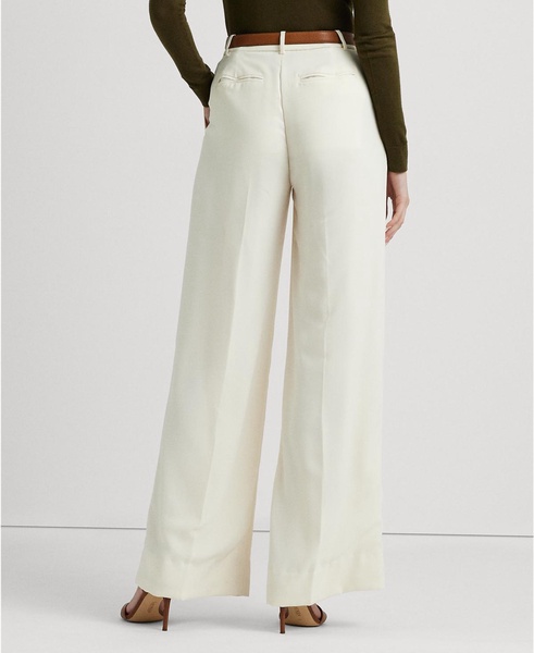 Women's Double-Faced Georgette Wide-Leg Pants, Regular & Petite