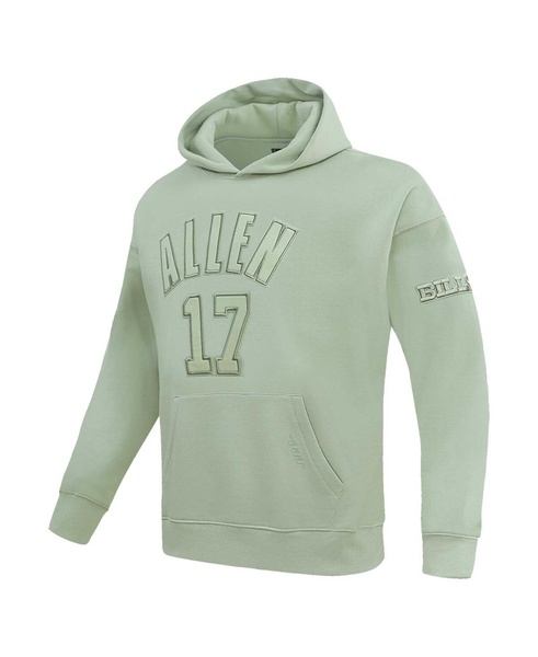 Men's Josh Allen Light Green Buffalo Bills Player Name and Number Pullover Hoodie