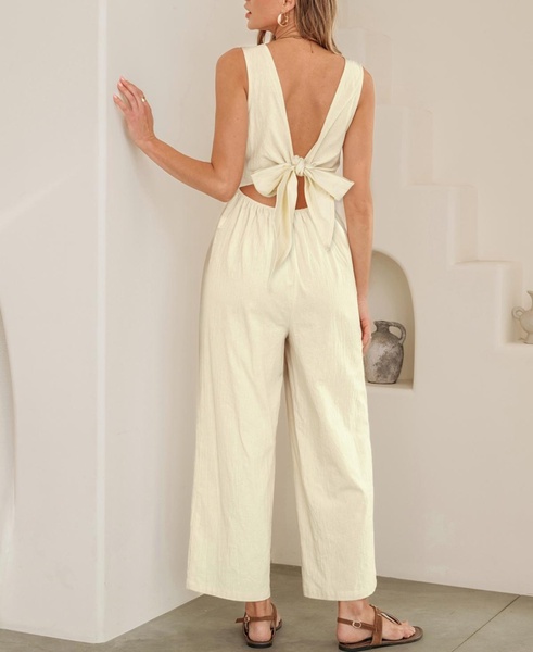 Women's High Society Beige Jumpsuit