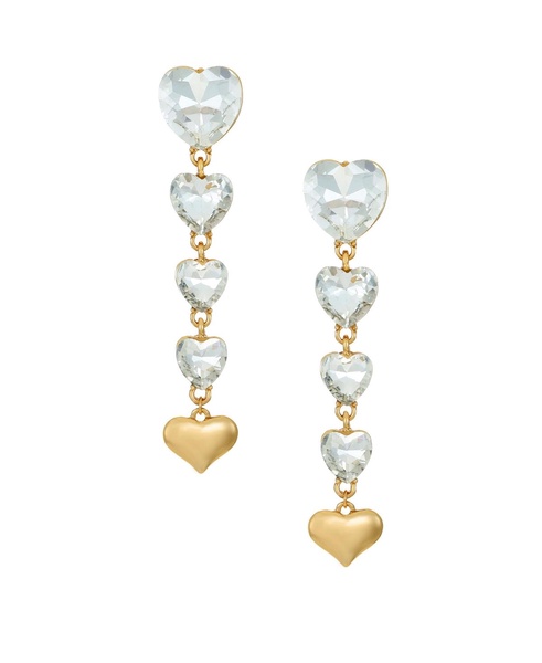 18K Gold Plated Glass Love Drop Earrings