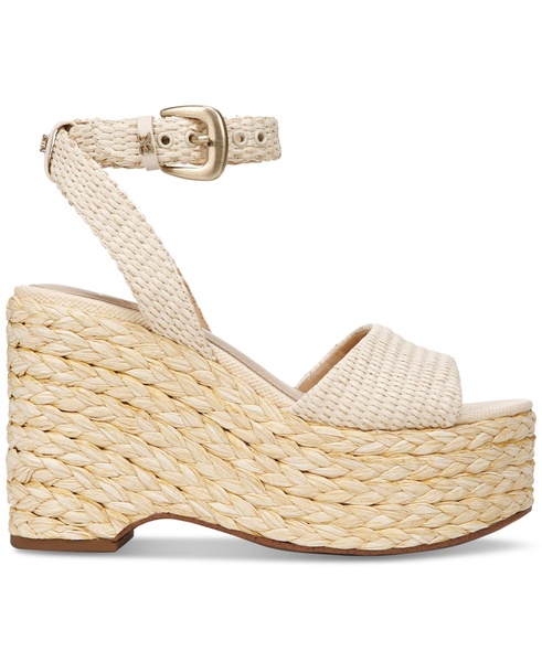 Women's April Ankle-Strap Raffia-Wedge Sandals