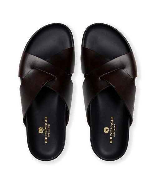 Men's Bologna Leather Crisscross Sandals