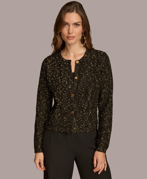 Women's Metallic Flecked Knit Cardigan