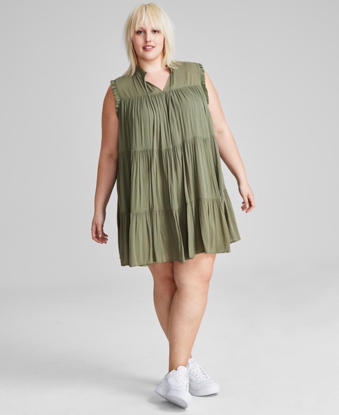 Women's Plus Sleeveless Tiered Dress, Created for Macy's