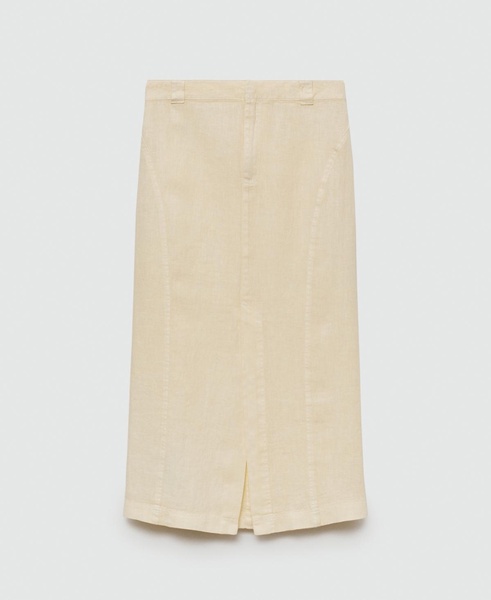 Women's Slit Detail Linen Skirt