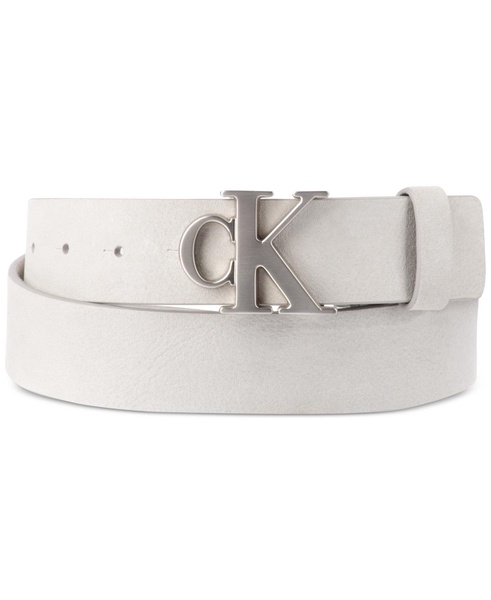 Men's Plaque-Buckle CK Logo Belt