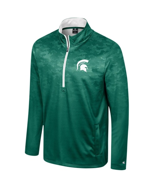 Men's Green Michigan State Spartans The Machine Half-Zip Jacket