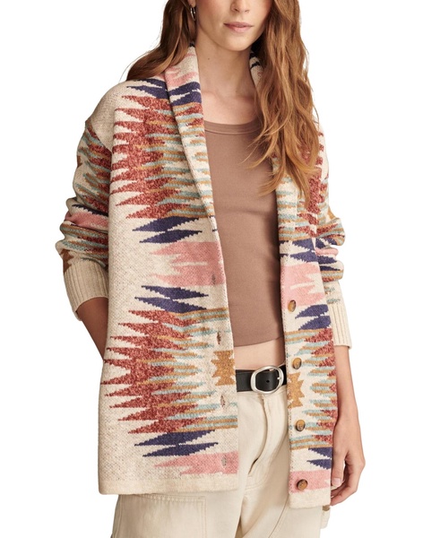 Women's Southwestern Printed Button-Front Cardigan