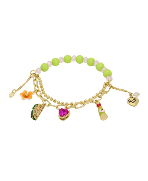 Faux Stone Taco Charm Stretch Bracelet