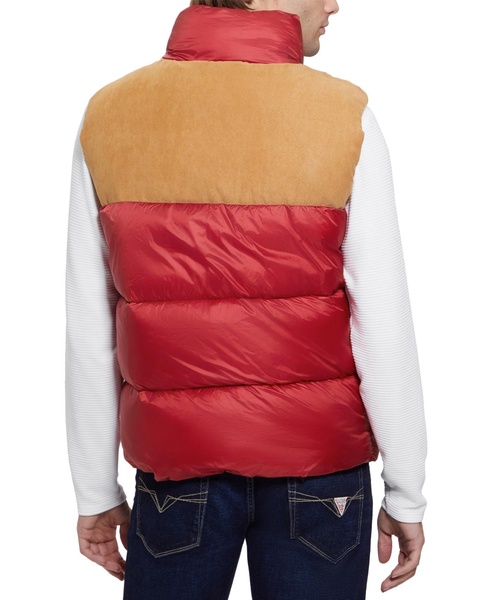 Men's Fabric Block Puffer Vest