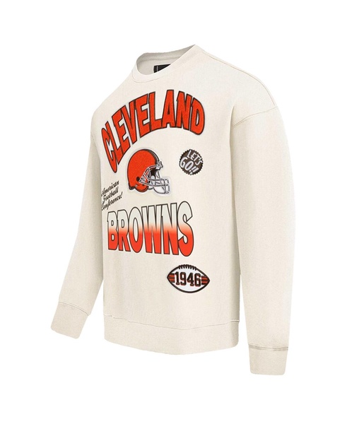 Men's Cream Cleveland Browns Turn It Up Pullover Sweatshirt