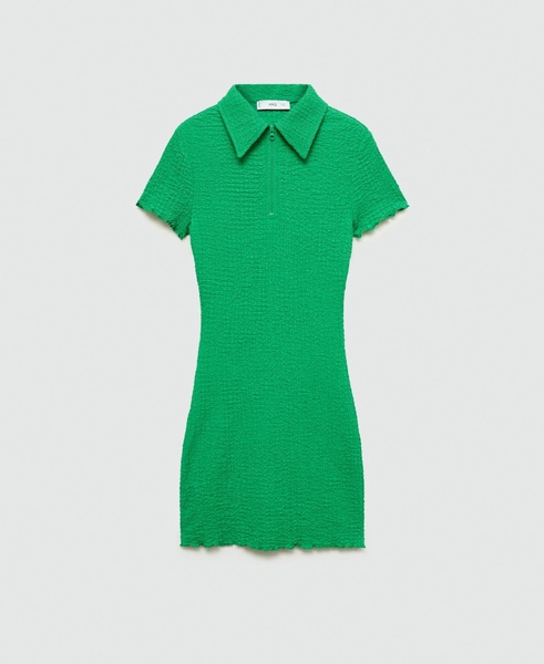 Women's Textured Polo-Neck Dress