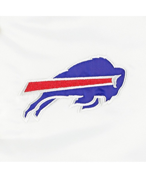 Women's White Buffalo Bills Line Up Satin Full-Snap Varsity Jacket