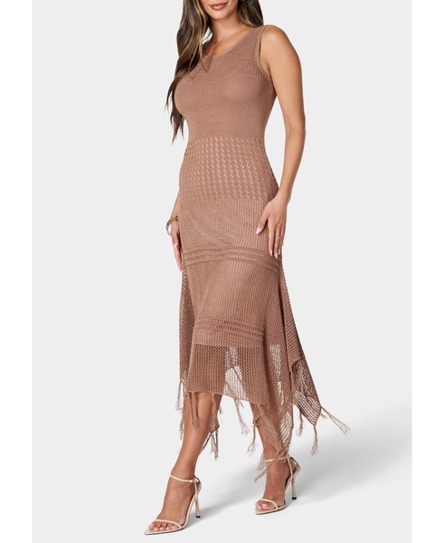 Women's Crochet Fringe Resort Maxi Dress