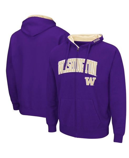 Men's Purple Washington Huskies Arch Logo 3.0 Full-Zip Hoodie