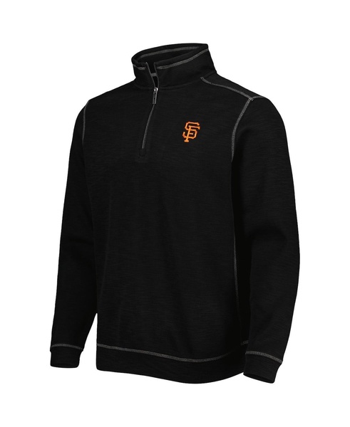 Men's Black San Francisco Giants Tobago Bay Tri-Blend Quarter-Zip Sweatshirt