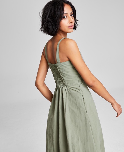 Women's Square-Neck Nylon Midi Dress, Exclusively at Macy's